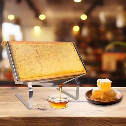 witbee Honeycomb Frame Display Stand, Stainless Steel Honey Uncapping Holder Frame Holder for Langstroth Frame for Beekeeping Restaurants Bakeries Catering Tableware Equipment
