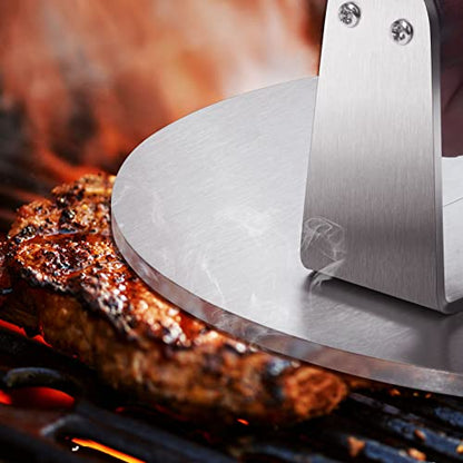 HULISEN 8.5-Inch Burger Press, 2.5 lbs Heavy Duty Bacon & Grill Press, Stainless Steel Smashed Burger Press, Round Smasher with Wood Handle, BBQ Griddle Accessories for Hamburger, Steak, Meat - size: 8.5 Inch Round