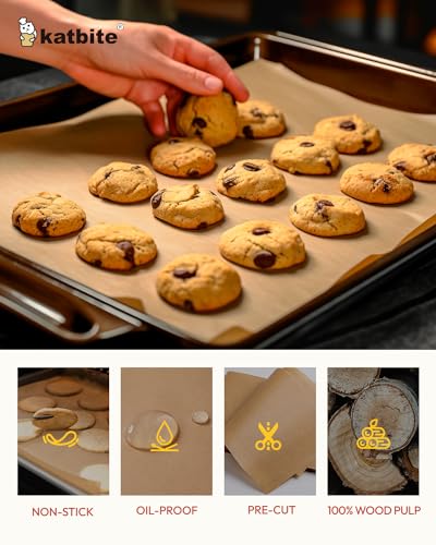 Katbite Unbleached Parchment Paper Baking Sheets, 120Pcs 12x16 Inch Precut Parchment Paper for Baking, Heavy Duty & Non-stick, Half Sheet Paper for Baking, Cooking, Steaming, Oven Paper - color: 12"x16"-120