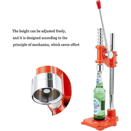 Manual Beer Capping Machine, Beer Bottle Capper with Non-Slip Base, 30MM Bottle Cap Diameter and Adjustable Capping Height, No Need Electricity and Easy to Use for Home Brewing