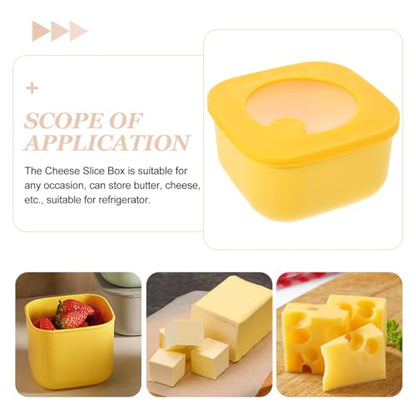 Unomor Cheese Storage Container for Fridge PP and Rubber Cheese Slice Holder for Keeping Fresh Butter and Cheese Multi-purpose Refrigerator Accessory