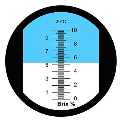 0-10% Brix Refractometer with ATC Low-Concentrated Sugar Content Solutions Accuracy 0.1% Maple Sap Cutting Liquid CNC Maple Syrup Makers Tea