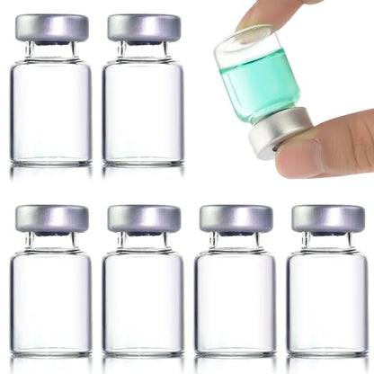 10 Pack 5ml Sealed Sample Vials, Transparent Glass Vials with Self Healing Injection Port(10, 5ML) - size: 5ML