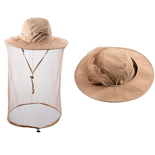 Head net hat Beekeeping Beekeeper bee Veil hat Hunting Netting mesh Hood Cap bee Keeper Catcher Halloween Costume | Halloween Costume,Sun Shield Nylon,Foldable Packable,Brim Protection Dog Grooming,Bonnet Keepers Crown Net Comfortable - color: Khaki