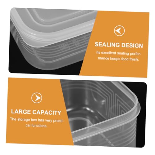 Freezer Storage Boxes for Fridge Cheese Preservation Box Airtight Bread Container - color: Transparent
