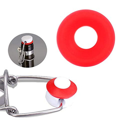 25Pcs Red Silicone Gaskets for Swing Top Bottles, Sealing Washers Replacement for Home Brewing Beer Bottles