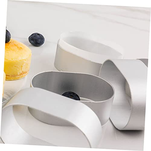10pcs Cheese Mold Stainless Steel Baking Tools for Cake Chocolate and Fondant Creative Non-stick Moulds for Home Baking and Desserts - color: Silver