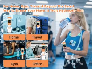 7-in-1 Hydrogen Water Tester, Digital pH TDS EC ORP Salt Temp Meter for Drinking Water, Filtered Water, Juice, Coffee, Hydrogen-Rich Water Bottle Tester