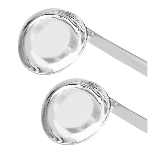 2Pcs 3oz Stainless Steel Soup Ladle, Long Handle Ladles with Pouring Rim for Cooking, Serving Soup, Sauce, Stew, Kitchen - size: 3oz