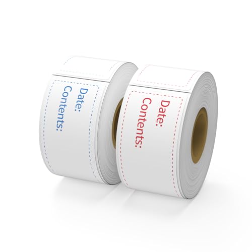 300 Labels Removable Food Labels, HUOJI 1 x 3 Food Label Stickers, Food Labels for Containers Refrigerator Containers, No Residue(2 Rolls, 2 Colors) - size: 1x3-2 Rolls | 300 Sheets