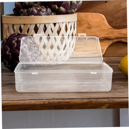 Alipis 2pcs Transparent Cheese Storage Containers with Lid Versatile Fridge Organizer for Cheese Snacks and Accessories Secure and Spacious Food Storage Box