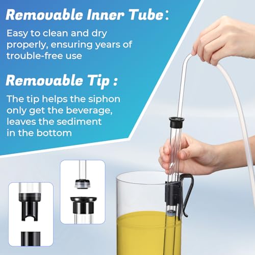 LemonRoad Wine Siphon Kit with Auto Pump, Bottling Wand, 4 Airlocks & Stoppers | Wine Making Supplies for Beer Kombucha Mead, Includes Tubing, Home Brewing Siphon Starter Set