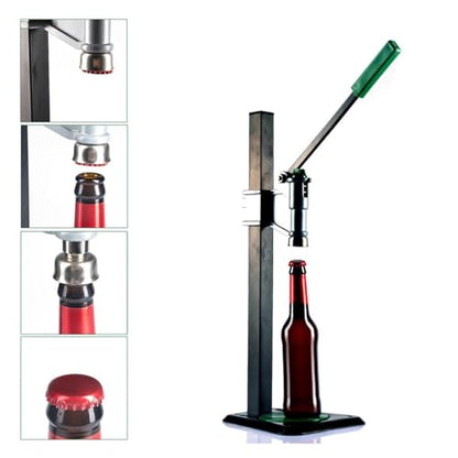 Iron Bench Bottle Capper, Adjustable Beer Bottle Capping Machine, Manual Crown Cap Sealer for Home Brewing and Glass Bottles