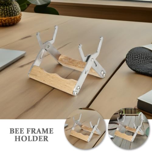 INOOMP 3pcs Beehive Frame Gripper for Beekeepers, Honey Bee Hive Tool with Wooden Handle and Stainless Steel, Easy Operation and Comfortable Grip for Beekeeping and Honey Harvesting