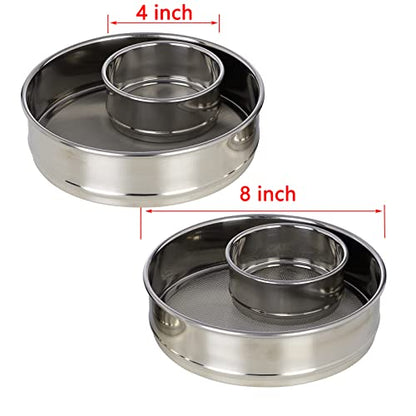 LABALPHA 100 Mesh Lab Sieves, Test Sieve #100 Mesh, 4'' Diameter, 304 Stainless Steel Wire Cloth (0.15mm) - size: 100 mesh (0.15mm)