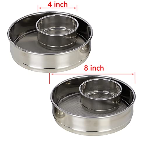 LABALPHA 200 Mesh Lab Sieves, #200 Mesh Test Sieve, 8'' Diameter, 304 Stainless Steel Wire Cloth (0.075mm) - size: 200 mesh (0.075mm)