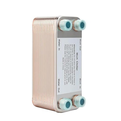 20 30 40 Plates Wort Chiller Heat Exchanger Stainless Steel Homebrew Beer Cooler Counterflow Chiller Brazed Plate Heat Exchanger(20P) - size: 20P