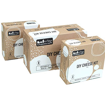 Cheese Making Kit - Mozzarella, Ricotta & Farmers' - 4 Batches, Make Cheese in 1 Hour, Vegetarian Rennet, Great Gift for Cooks, Keto Diet