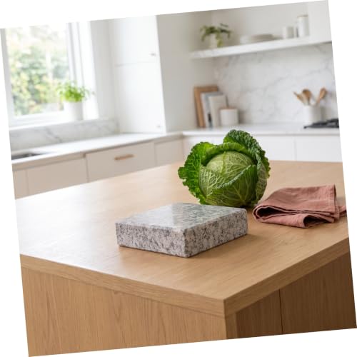 Zerodeko Vegetable Fermentation Weight Stone, Moisture Separating Press Plate for Shredded Cabbage - Fermenting Sauerkraut Pickles Accessory, 5.9x5.9x2in - color: Dark Gray