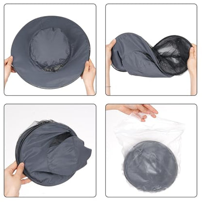 Sucrain Mosquito Head Net Hat Sun Hat Garden Bug Hat with Hidden Net Mesh for Outdoor Gardening Beekeeping - color: Hot Gray