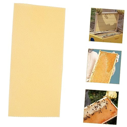 Happyyami 30pcs Beekeeping Essentials Beehive Wax Foundation Sheets Honeycomb Cell Frames DIY Beehive Building Natural Beeswax Sheets