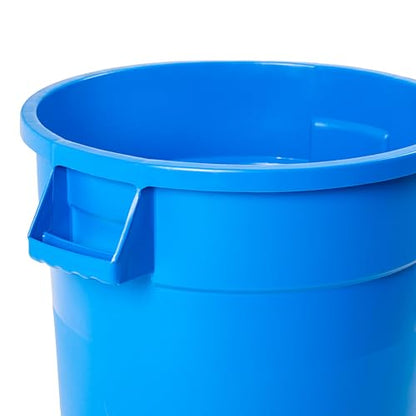 PRO&Family Commercial Round Trash Can, Ingredient Bin, Heavy-Duty Plastic, Anti-Static, Kitchen, Office, Outdoor Use (Blue, 20 Gallon) - color: Blue, size: 20 Gallon