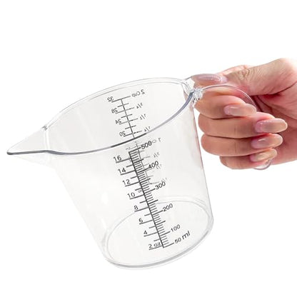 16 oz (2 Cup) Liquid Measuring Cup, Food-Grade Plastic Measuring Cup with Laser-Etched Markings, Clear Single Measuring Cup - size: 16 fl oz