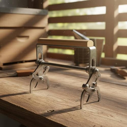 Frame Clamp Stainless Steel Frame Grabber Wooden Handle Metal Lifter Honeycomb Clip Suitable for Beekeeper Inspections Frame Swaps Honey Harvesting