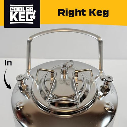 Refillable Keg RIGHT – 1.75 gallon Stainless Steel Keg for Beer, Cocktails, Mixed Drinks, Cider, Seltzer, Ball Lock, Quick Disconnects, 6.5 liters, 228oz - size: Right - 1.75 gallons