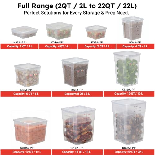 2 Pack 2 QT Commercial Airtight Food Storage Containers, BPA-Free Translucent Polypropylene, Stackable Ingredient Bin for Prep & Nuts, Shallow Model - size: 2 X 2.0(QT)-Shallow