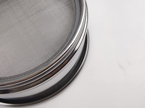 LABALPHA 60 Mesh Lab Sieves, Test Sieve #60 Mesh, 4'' Diameter, 304 Stainless Steel Wire Cloth (0.3mm) - size: 60 mesh (0.3mm)