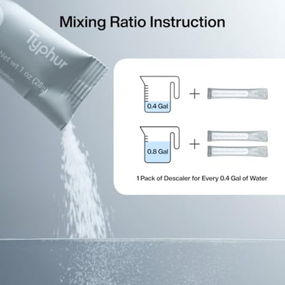 Typhur Ice Maker Cleaner and Descaler, 12 Packs Pure Citric Acid Powder, Universal Descaling Solution Nickel Safe for Countertop Ice Machines, Also Compatible with Coffee Makers and Kettles - size: 12-Pack