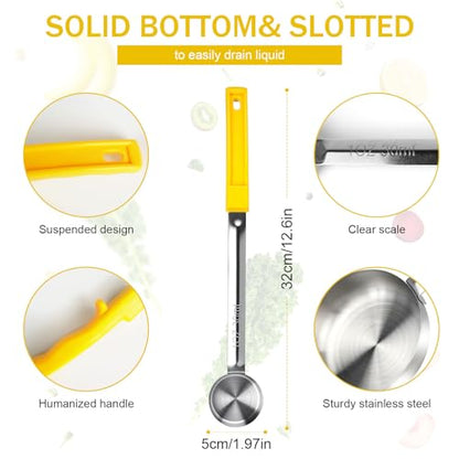 1 Ounce Solid Stainless Steel Portion Control Ladle Spoon - 2Pcs Pizza Sauce Serving Spoons Portion Ladle for Sauces, Perfect for Weight Watchers, Buffets, Parties - size: 1 Ounce, style: 2 PCS