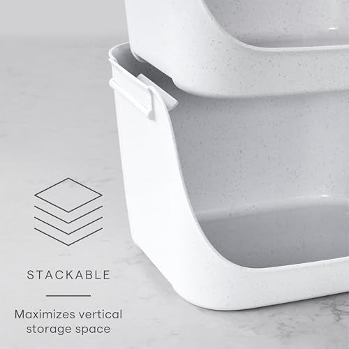 YouCopia ShelfBin Stacking Pantry Bins, 2-Pack, Stackable Storage Basket Organizers for Kitchen and Cabinet Organization - size: Stacking Bins