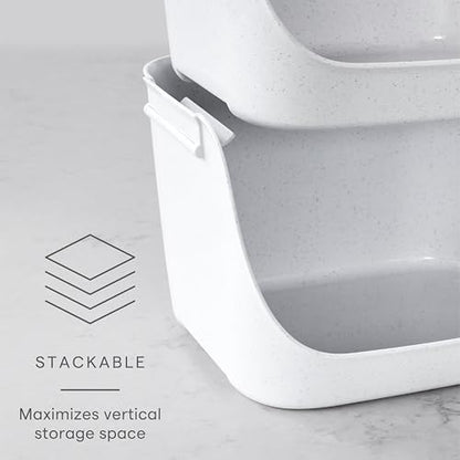 YouCopia ShelfBin Stacking Pantry Bins, 2-Pack, Stackable Storage Basket Organizers for Kitchen and Cabinet Organization - size: Stacking Bins
