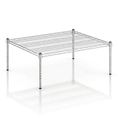 30" x 36" x 14" Chrome Wire Storage Shelf, Dunnage Rack, Commercial 1 Tier Small Shelf - color: Silver, size: 30"D x 36"W x 14"H