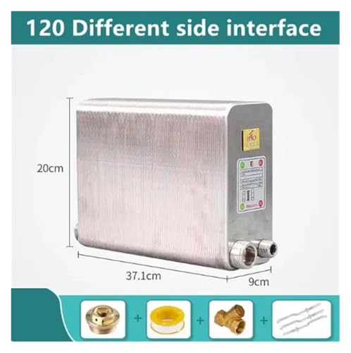 24/32/38 Plates Heat Exchanger Beer Wort Chiller Cooler 304 Stainless Steel 1/2 for Home Hot Water(120 Different Side) - size: 120 Different Side