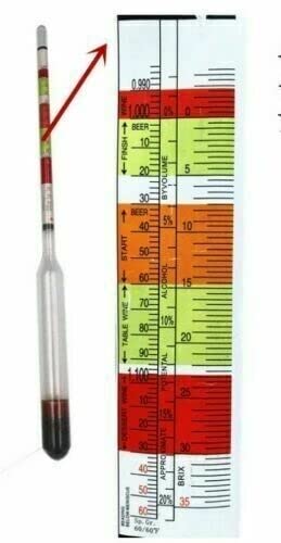 Triple Scale Hydrometer for Home Brewing Beer, Wine, Mead and Kombucha with Glass Test Jar Acessories Storage Box