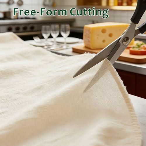 Grade 100 Cheesecloth, 32x32 Inch Ultra-Fine Mesh Unbleached Cotton Muslin for Straining, Cooking, Cheese Making, Reusable Hemmed Edges Food Safe Fabric