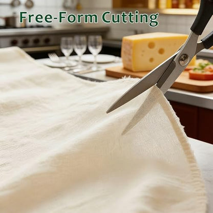 Grade 100 Cheesecloth, 32x32 Inch Ultra-Fine Mesh Unbleached Cotton Muslin for Straining, Cooking, Cheese Making, Reusable Hemmed Edges Food Safe Fabric