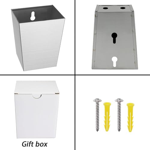 Stainless Steel Bottle Cap Catcher Wall Mounted Narrow Brushed Silver Beer Top Bucket with Drain Openings for Outdoor Post Table Fridge - color: Brushed Silver