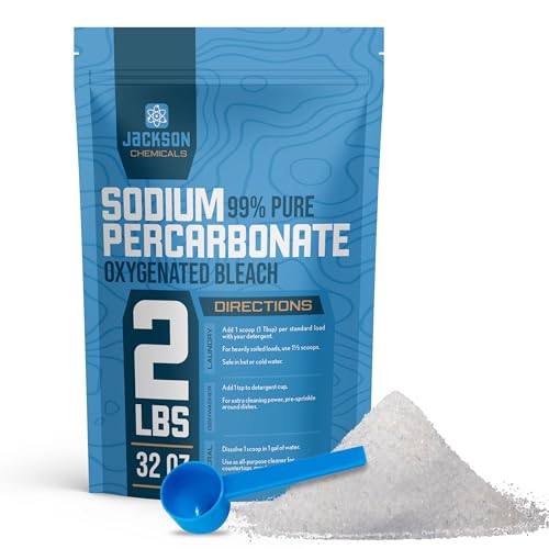Sodium Percarbonate 2 lb – Chlorine-Free Laundry Booster, Eco-Friendly Stain & Odor Remover, Multipurpose Cleaner - Oxygenated Bleach Powder