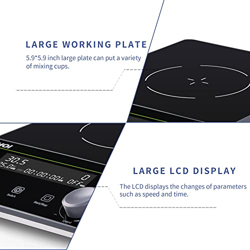 Magnetic Stirrer 5.9 inch Magnetic Stir Plate with stir bar LCD Display 100-1600RPM Max Stirring Capacity 5000ml Digital Magnetic Stir Plate Magnetic Mixer Lab Stirrers(No Heating) - size: 5L-1