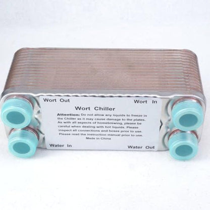 30 Plates Wort Chiller 304 Stainless Steel Homebrew Heat Exchanger 3/4" NPT Male 0.336m2-195°C to +220°C Wort Chiller
