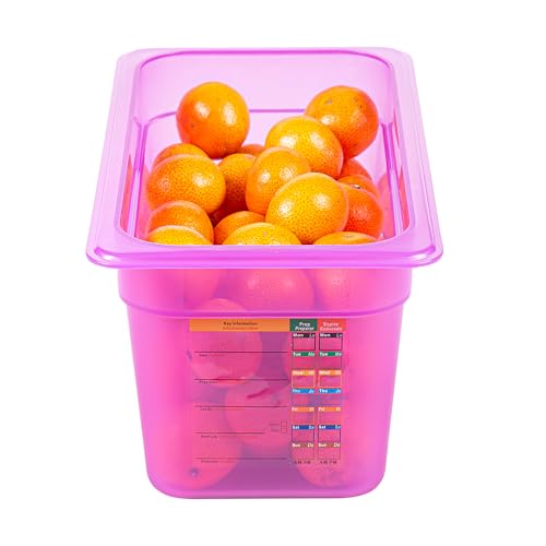 Restaurantware Food Storage Container 1 Pack of 5.6 qt Plastic Stackable Microwave-Safe Bin Dishwasher Safe Freezer Safe Purple Containers for Kitchen Storage - size: 1/3 Size