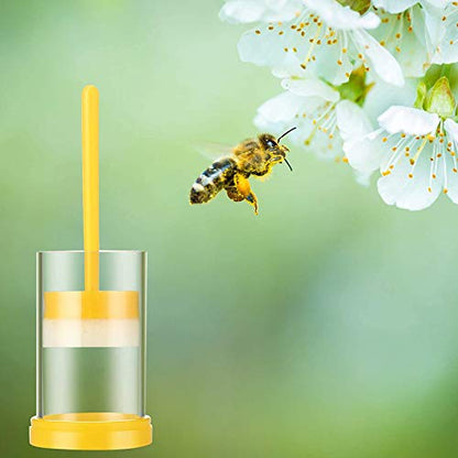 Queen Bee Marking Kit, 2 Queen Marking Cage Tube with 3 Bee Marker Pen for Beekeeper Tool, Yellow