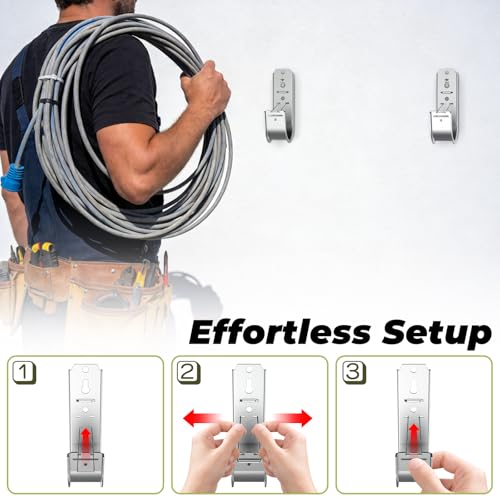 100pcs 2 Inch J Hook Wall Mount J Hook with Retainer Clip Rust-Resistant J Hook for Hanging Wire Cable Management & Organization Solution
