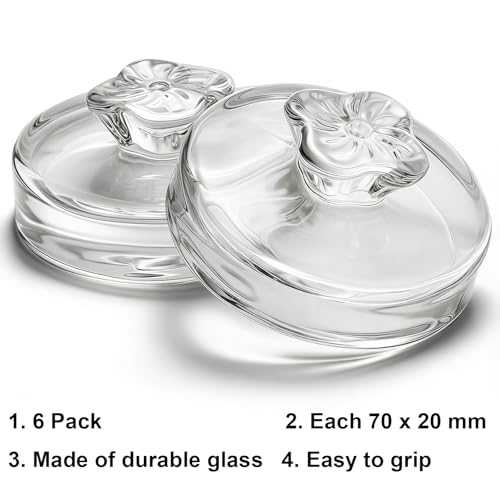 Okllen 9 Pack Glass Fermentation Glass Weights for Large Wide Mouth Mason Jars Easy Grip Handle, Dishwasher Safe
