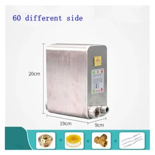 24/32/38 Plates Heat Exchanger Beer Wort Chiller Cooler 304 Stainless Steel 1/2 for Home Hot Water(60 Different Side) - size: 60 Different Side