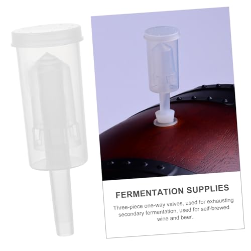 ABOOFAN Valve Wine Air Locks 3-piece Leak-proof Valves Plastic Wine Strainers Lids Kit 2pcs Supplies